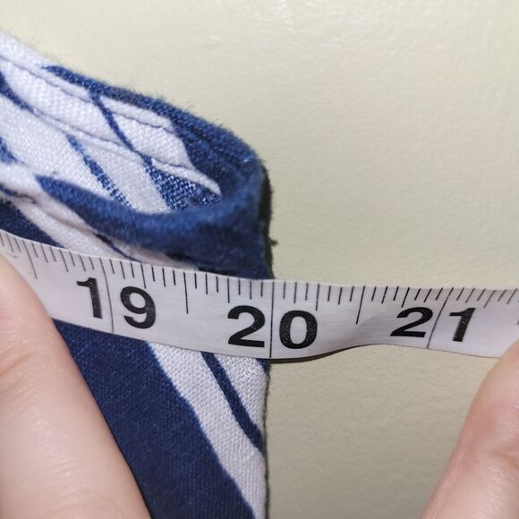 Lands' End Size Medium Womens Blue White Striped Sleeveless Linen Swing Dress - Picture 4 of 7